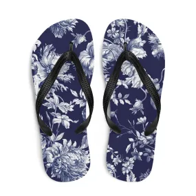 Navy Toile Flip-Flops