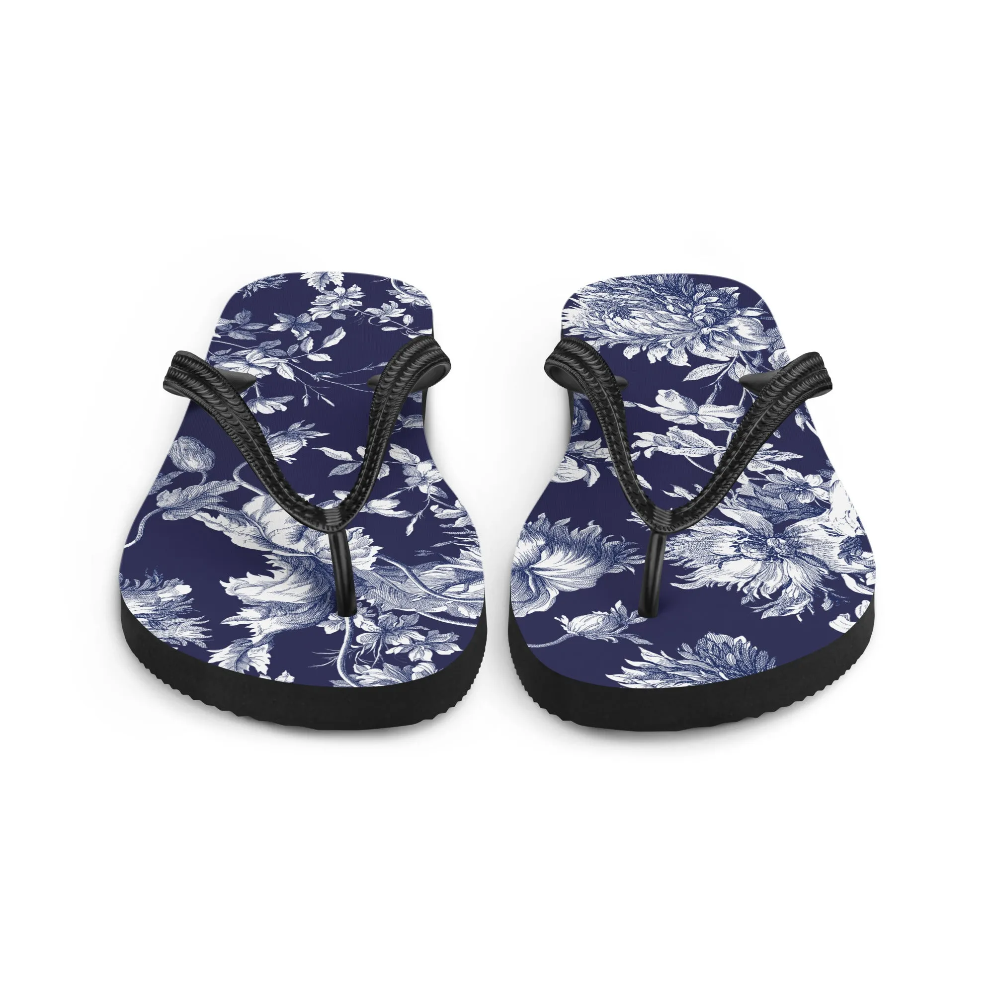 Navy Toile Flip-Flops