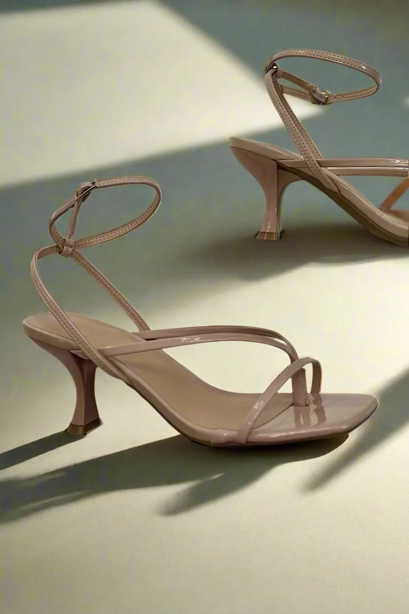 Nude Square Toe Kitten Heel