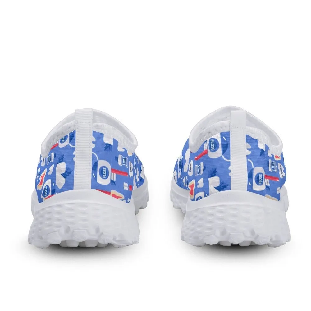 Nurse Flats Shoes For Females Hot Sale Cartoon White Tooth Brand Design Ladies Lightweight Sneakers Breathable