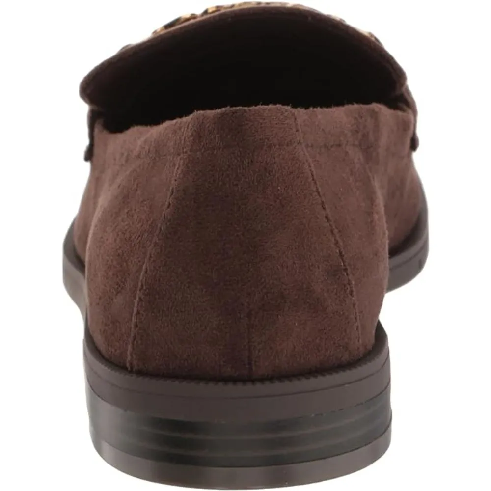 Pastry Chocolate Brown Suede Anne Klein Loafer Flats