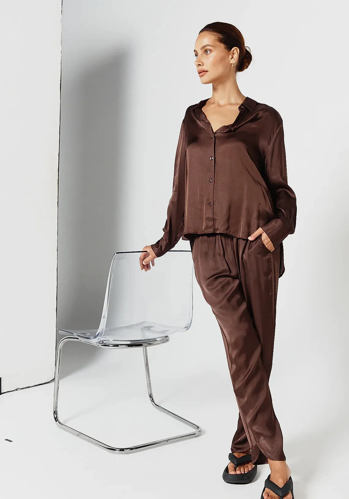 PIPPA THE LABEL Womens Lennox Shirt Chocolate