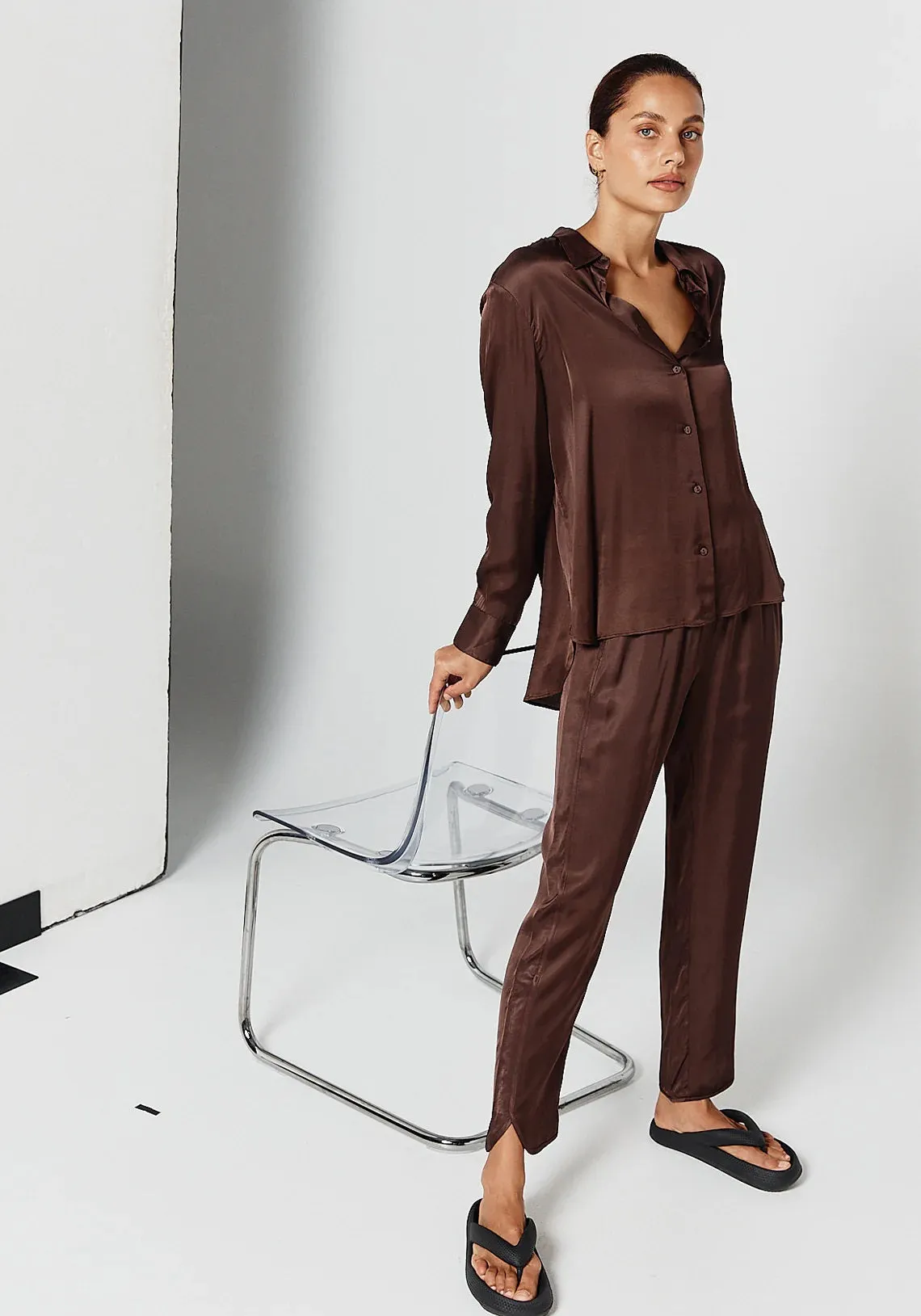 PIPPA THE LABEL Womens Lennox Shirt Chocolate