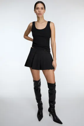 PLEATED WRAP MINI SKORT