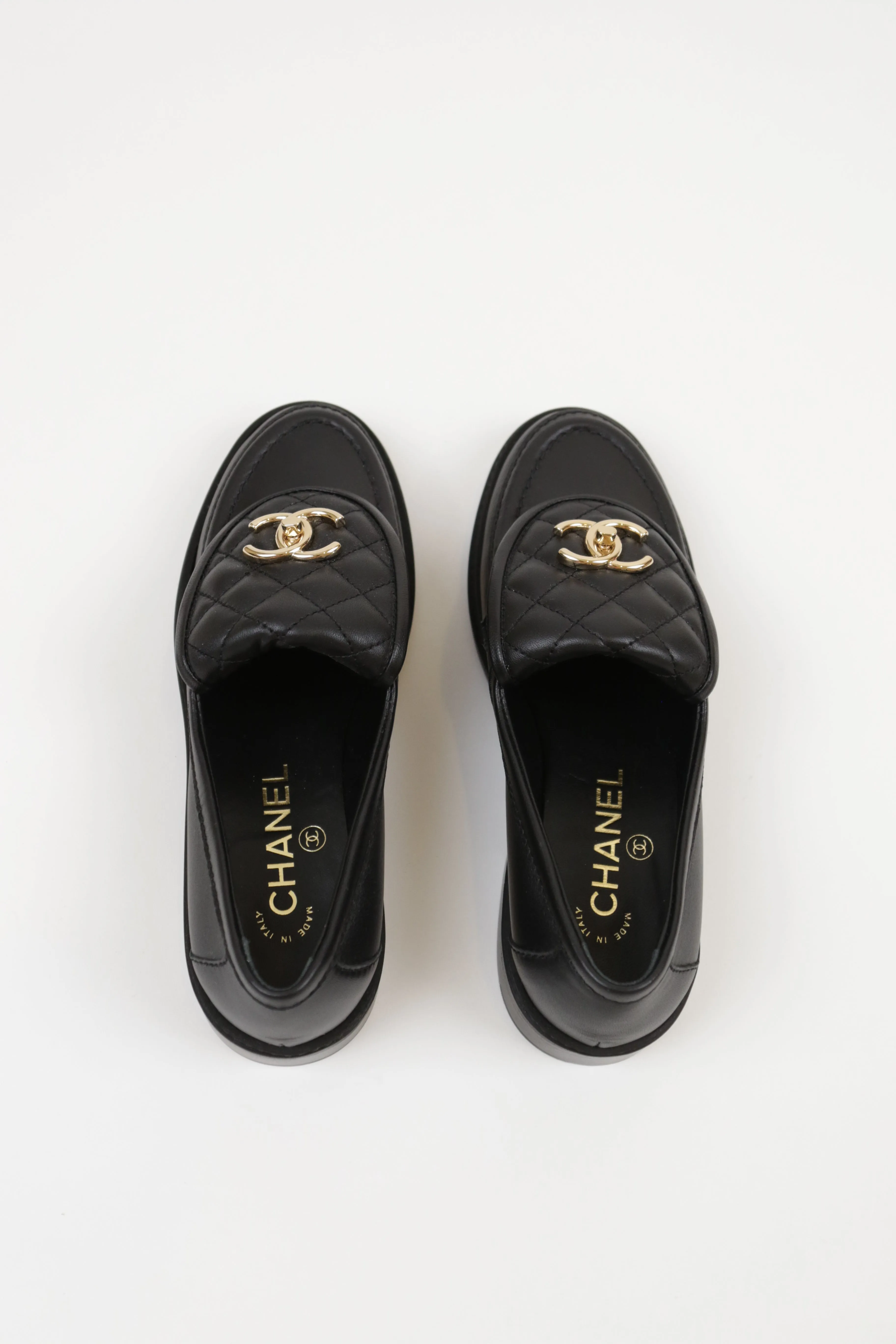 Quilted Lambskin Leather Loafers
