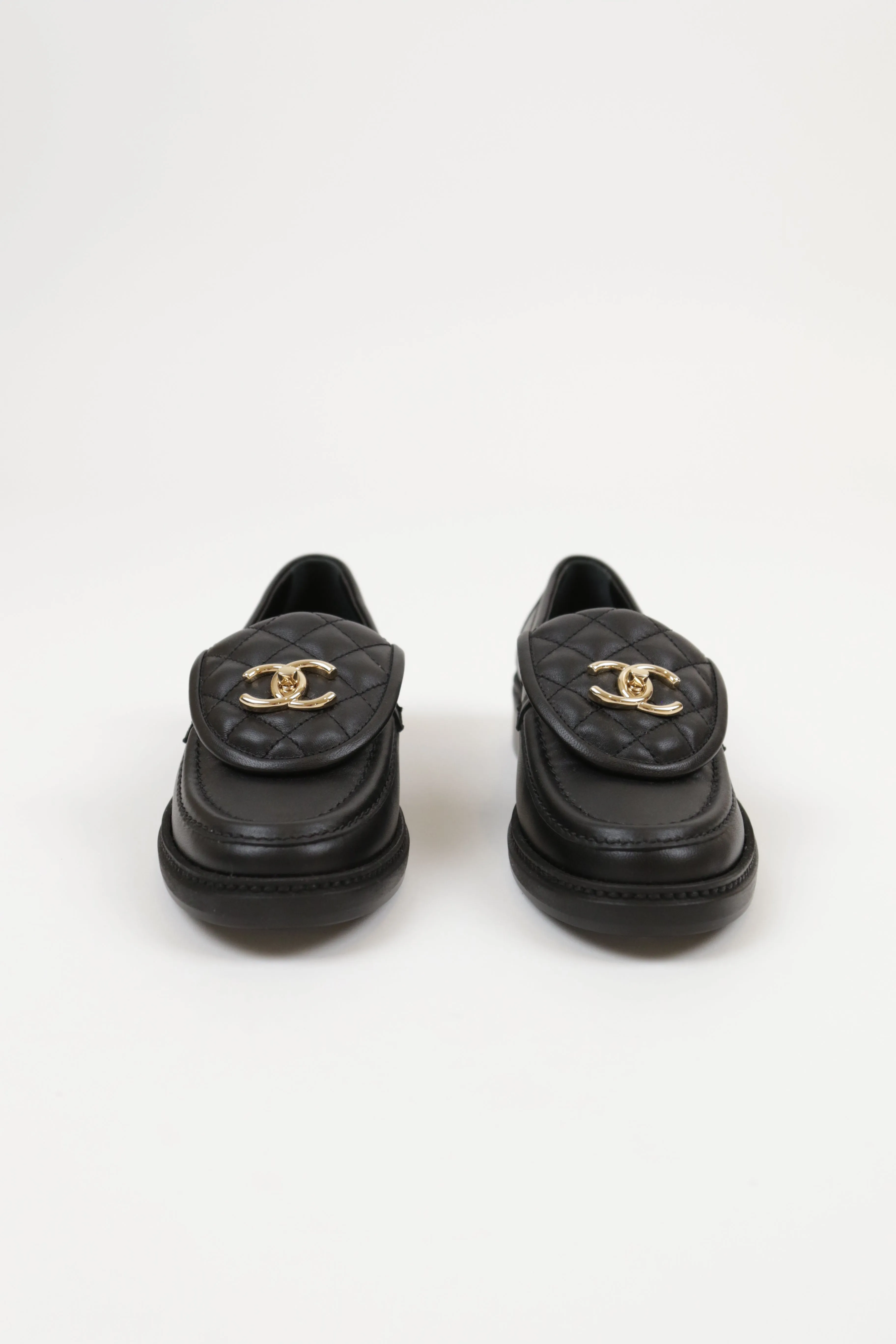 Quilted Lambskin Leather Loafers