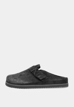 Represent Initial Mule - Fleck Hairy Suede Off Black