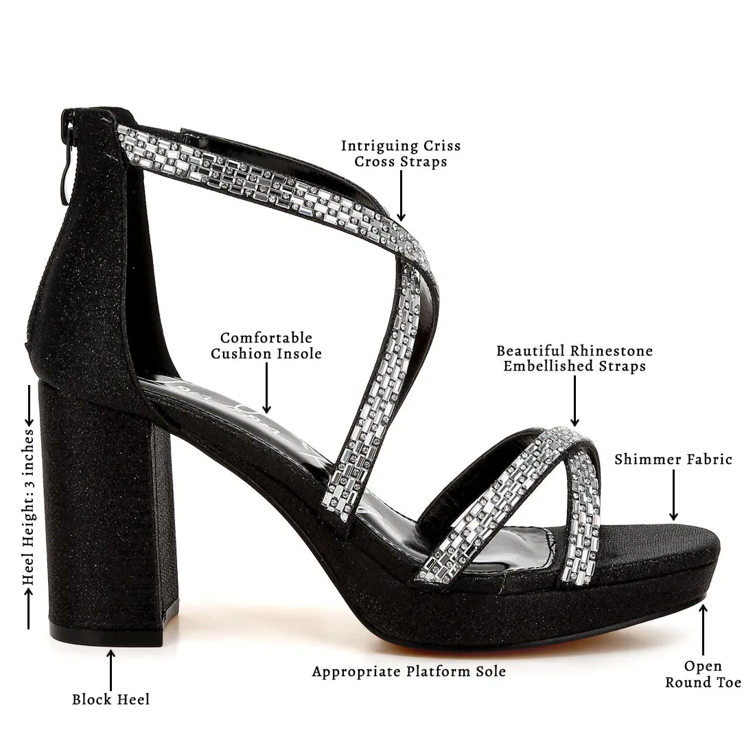 Rhinestones Embellished Strappy Sandals