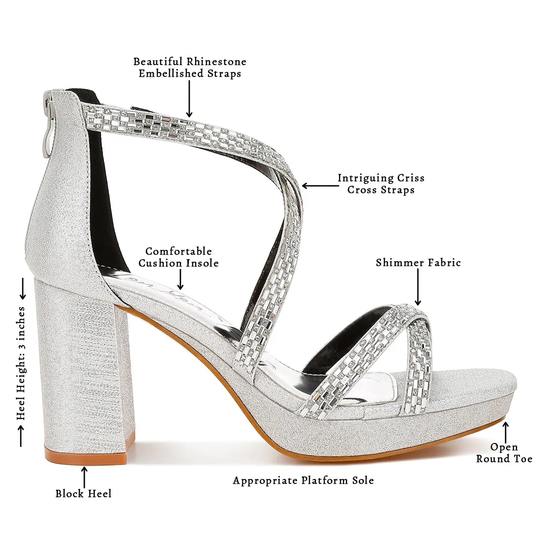 Rhinestones Embellished Strappy Sandals