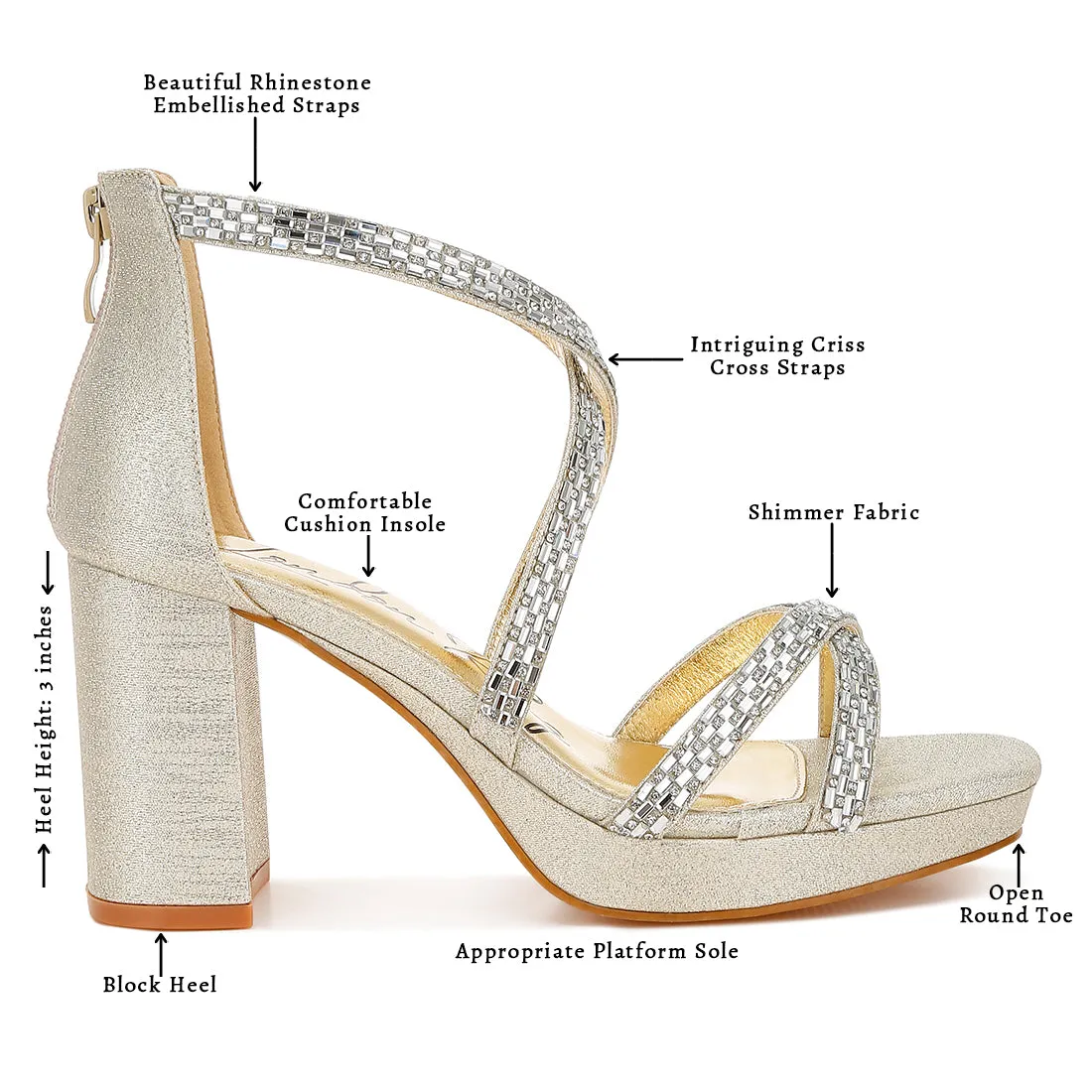 Rhinestones Embellished Strappy Sandals