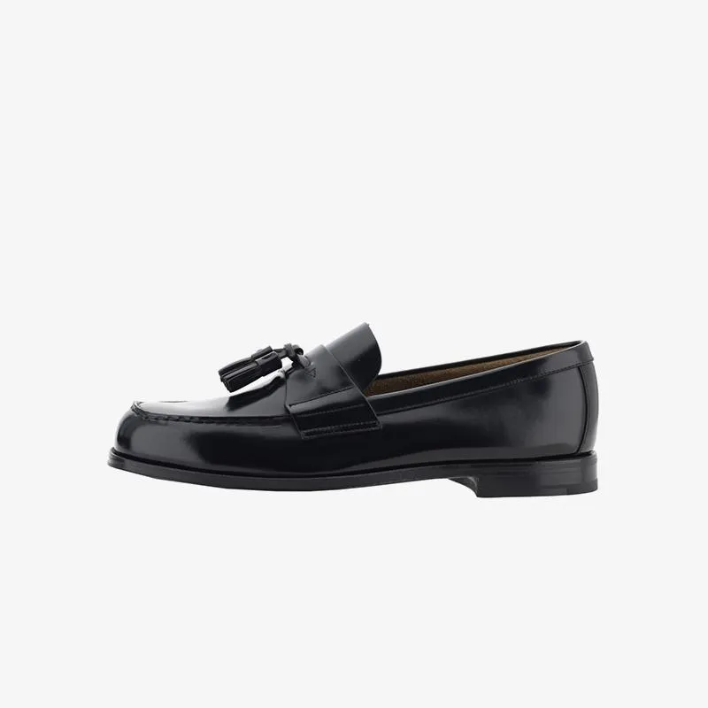 Round Toe Tassel Leather Flat Loafers
