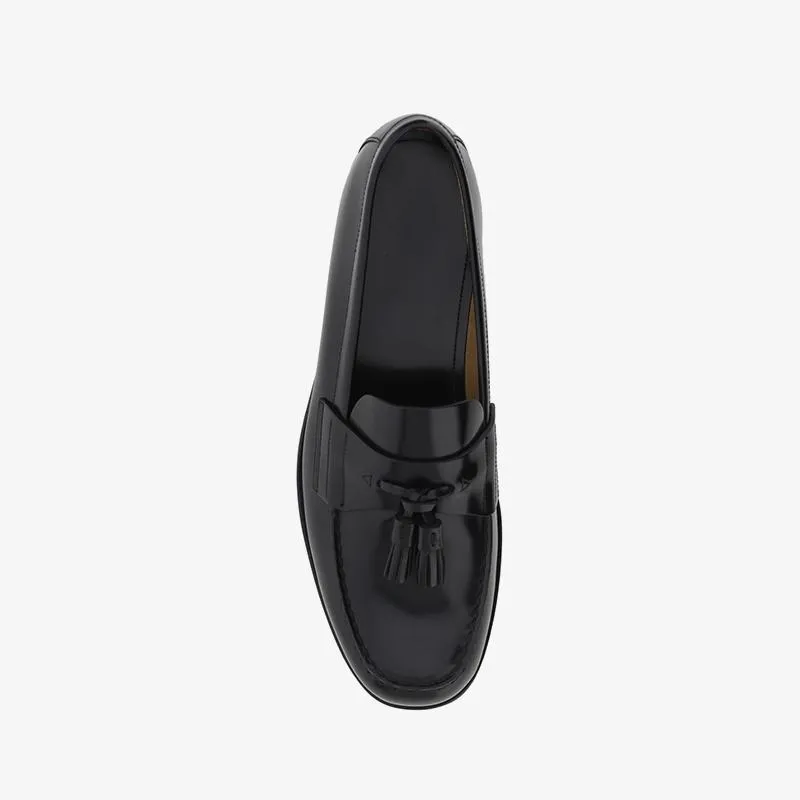 Round Toe Tassel Leather Flat Loafers