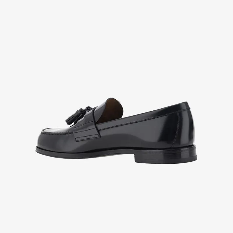Round Toe Tassel Leather Flat Loafers