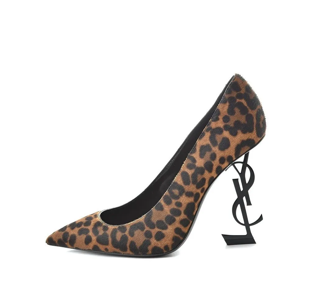 Saint Laurent Opyum 110 Pony Spots High-Heel Pumps