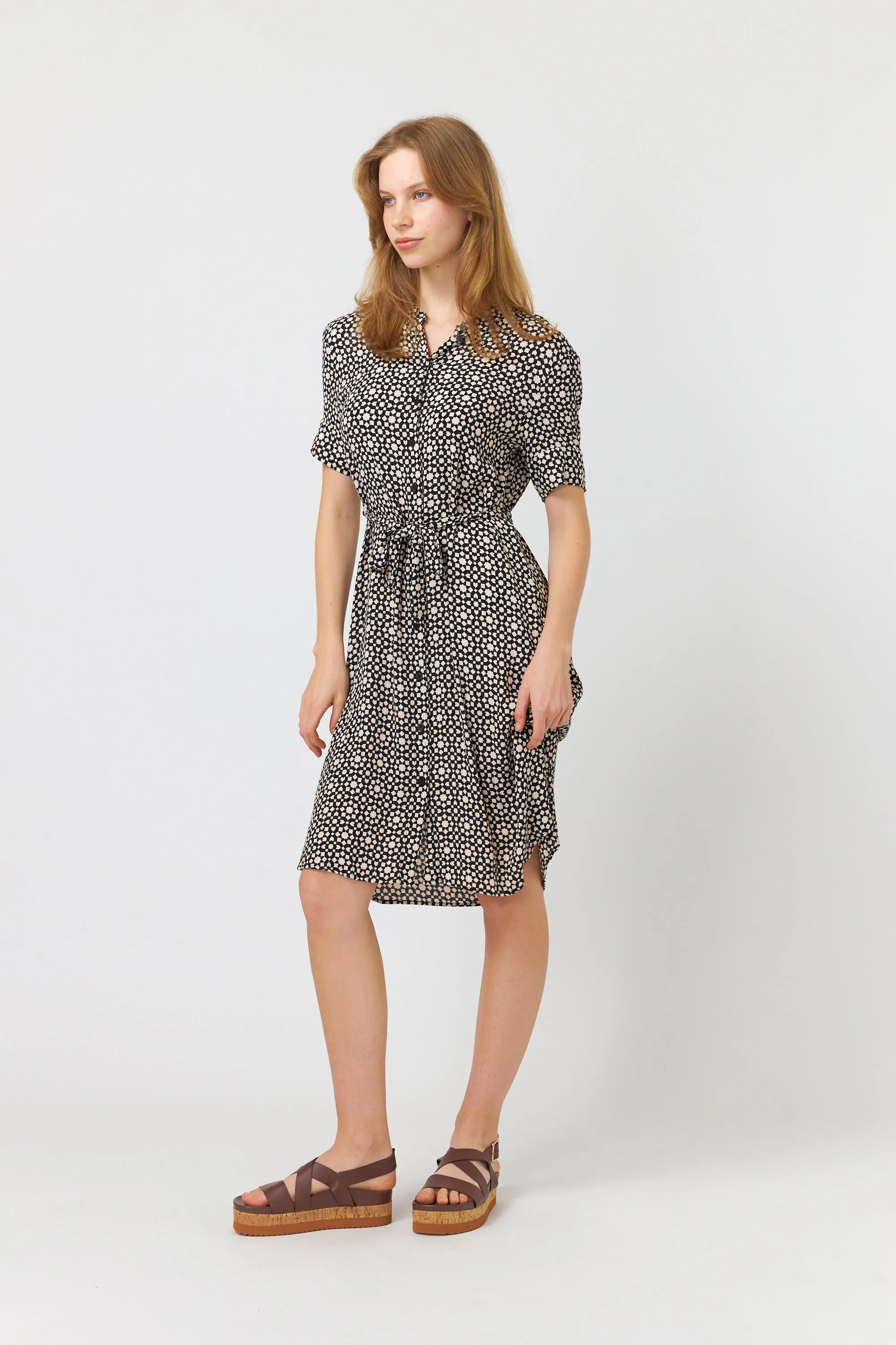 Tiles shirt dress