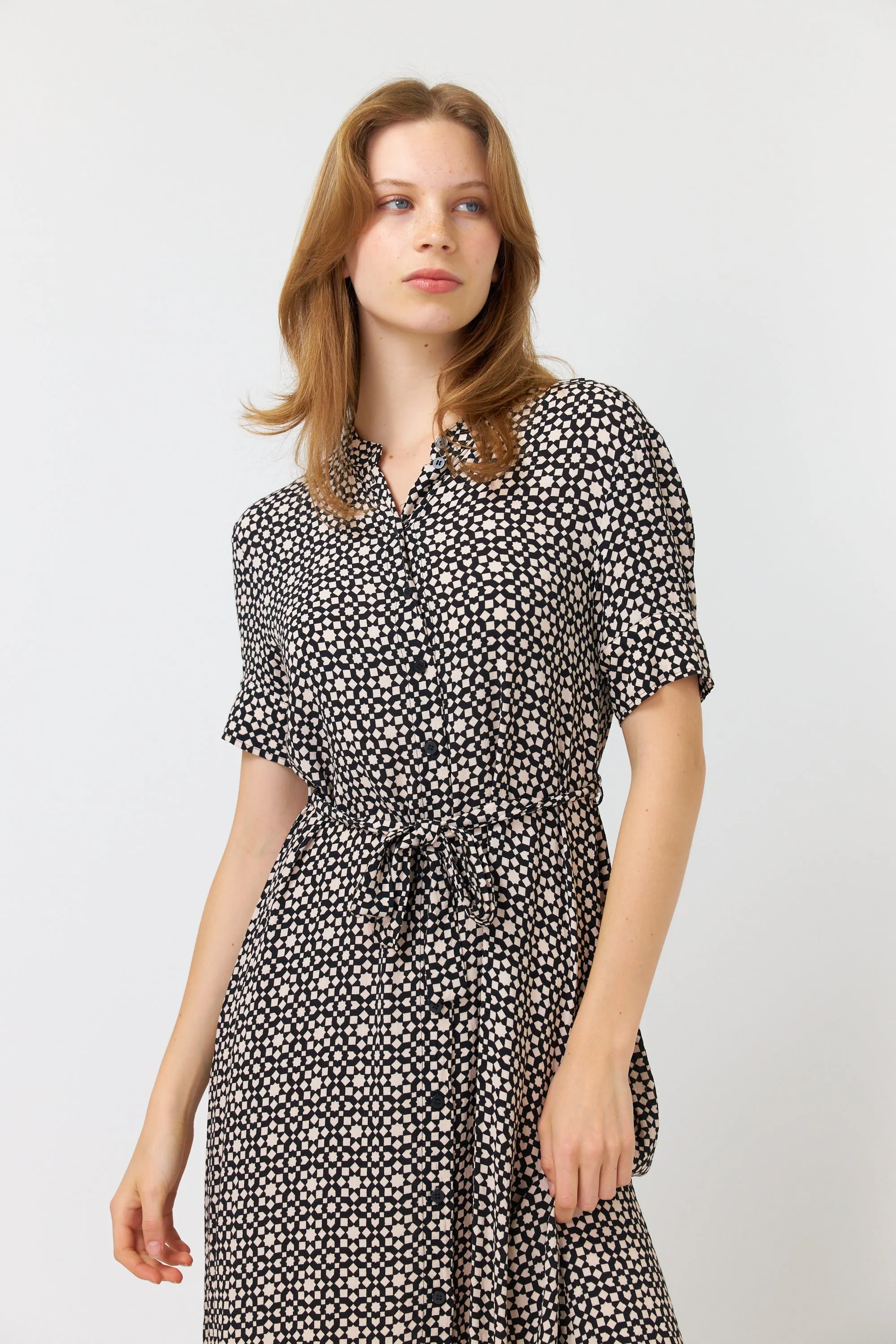 Tiles shirt dress