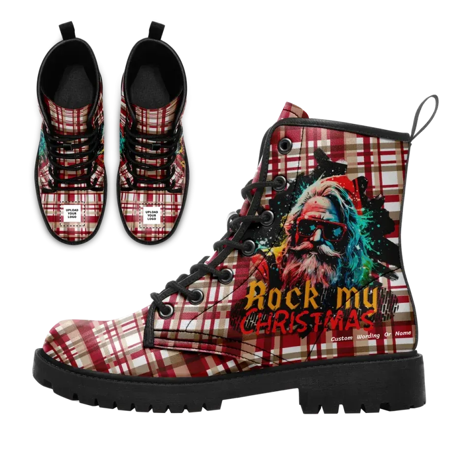Unique Gift,Personalized Christmas Boots, Custom Xmas Fashion Boots, Jolly and Bright Christmas Gift