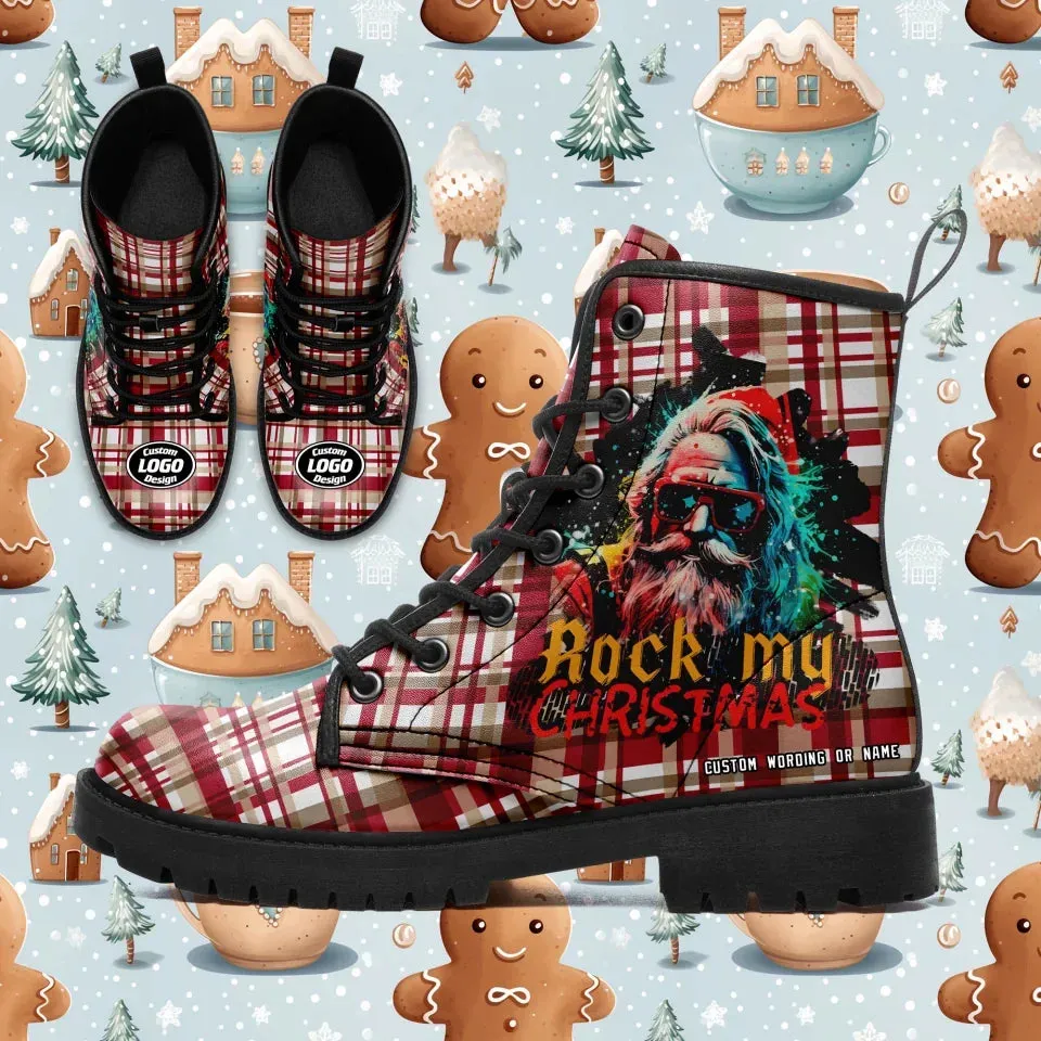 Unique Gift,Personalized Christmas Boots, Custom Xmas Fashion Boots, Jolly and Bright Christmas Gift