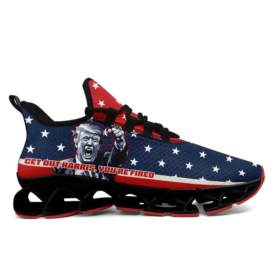 Unique Gift,Personalized Trump Theme Sneakers, Custom USA Flag Trump Shoes, Comfortable Cloud Sneakers