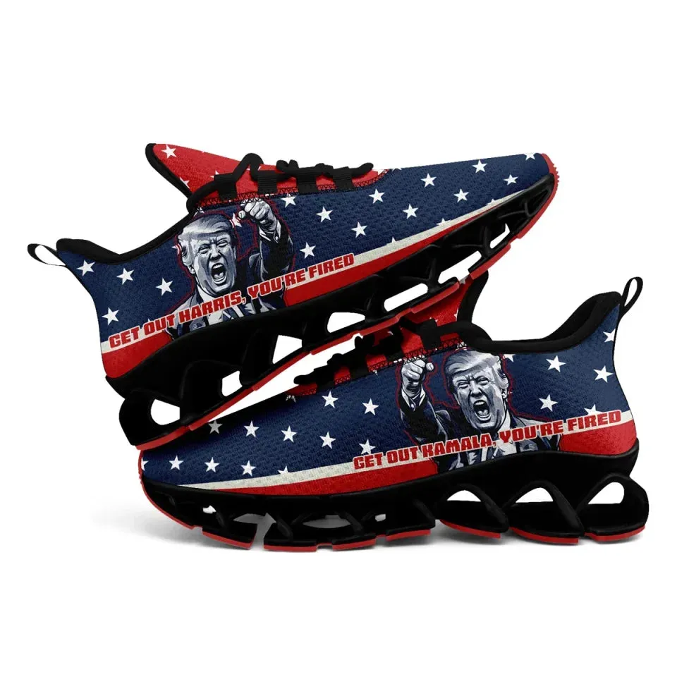 Unique Gift,Personalized Trump Theme Sneakers, Custom USA Flag Trump Shoes, Comfortable Cloud Sneakers
