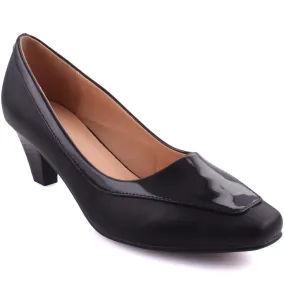 Women “YLVI” Closed Toe Slip On Kitten Heel Courts