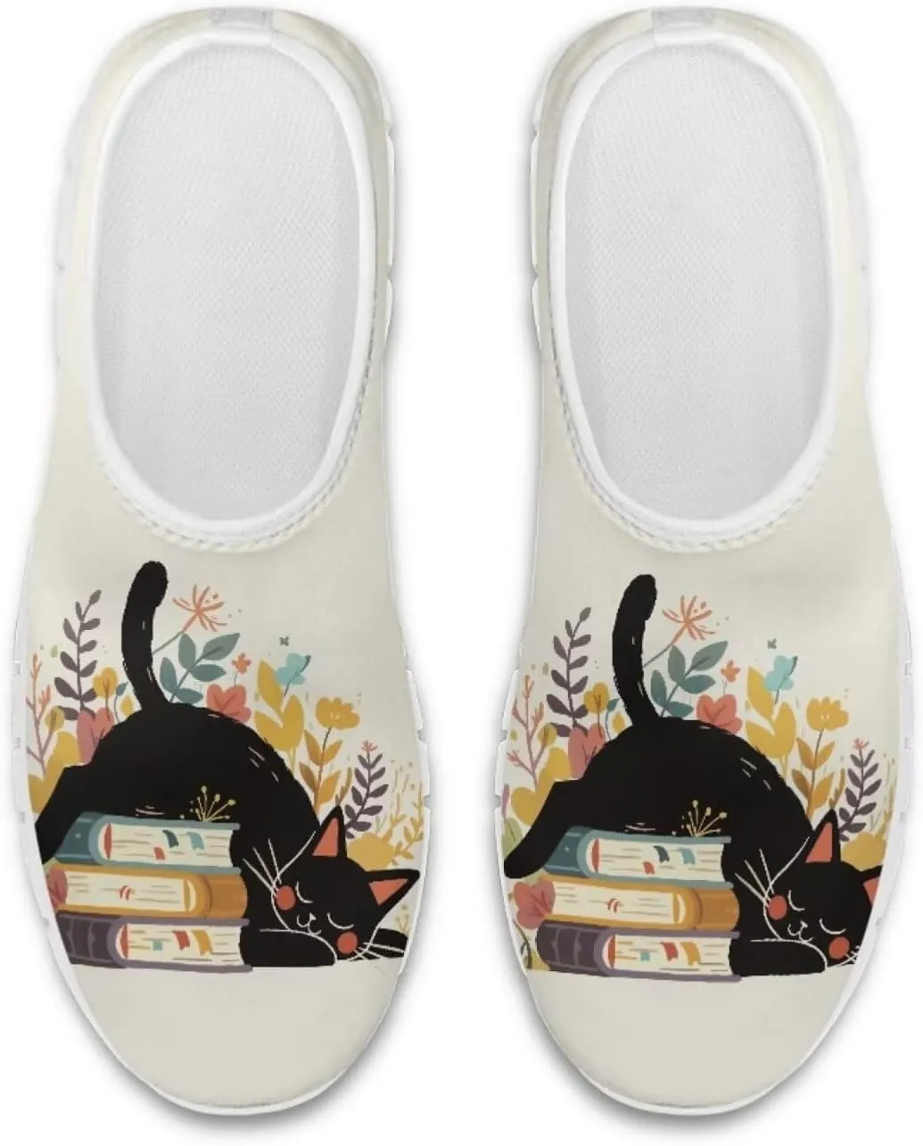 Women's Cat Print Outdoor Loafers Wide Driving Shoes Classic Business Work Flats Loafer Size 5-13