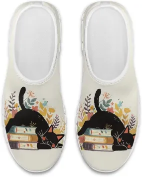 Women's Cat Print Outdoor Loafers Wide Driving Shoes Classic Business Work Flats Loafer Size 5-13
