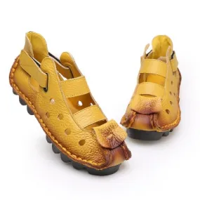 Women's Retro Chic Roman Radiance Leather Sandals