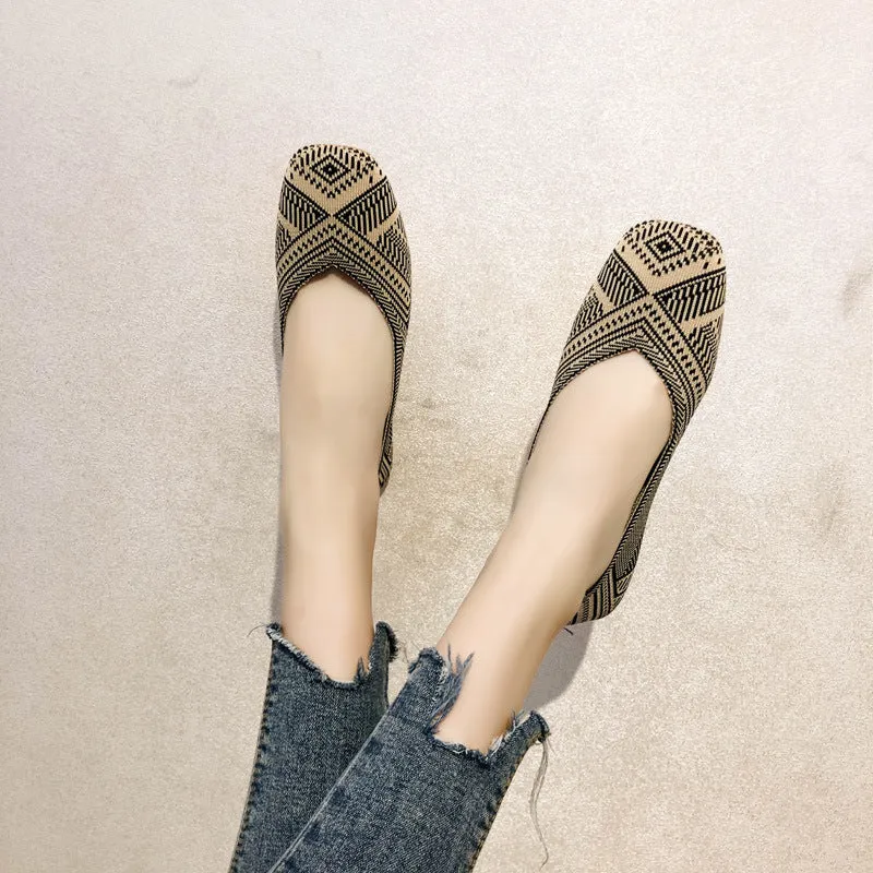 Women's Summer Knitted Breathable Soft Sole Woven Shoes