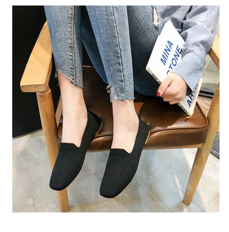Women's Summer Knitted Breathable Soft Sole Woven Shoes