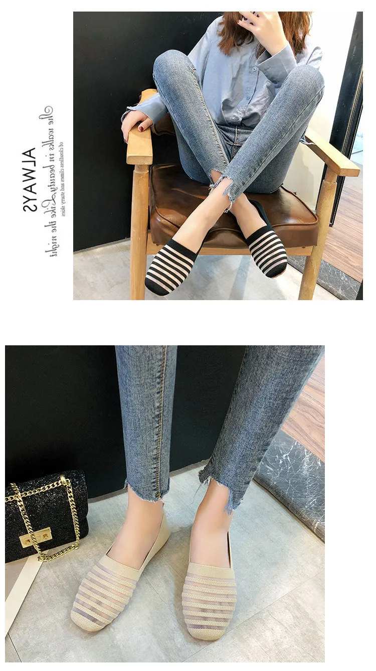 Women's Summer Knitted Breathable Soft Sole Woven Shoes