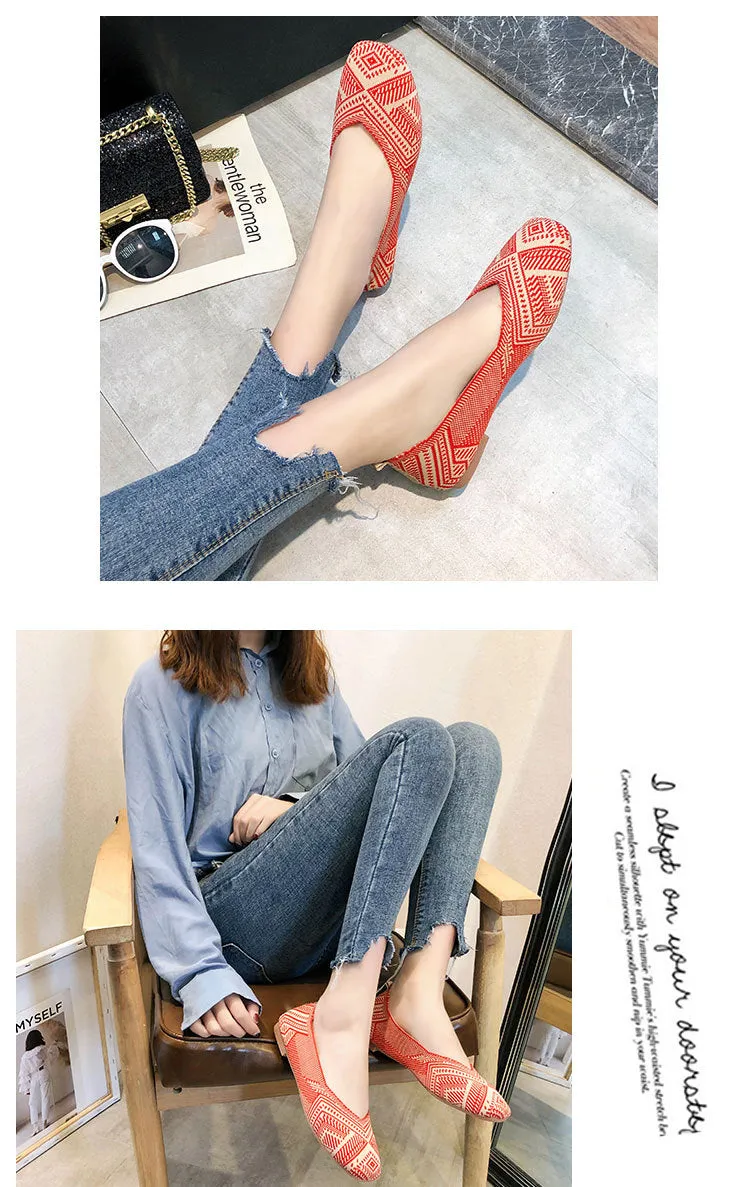 Women's Summer Knitted Breathable Soft Sole Woven Shoes
