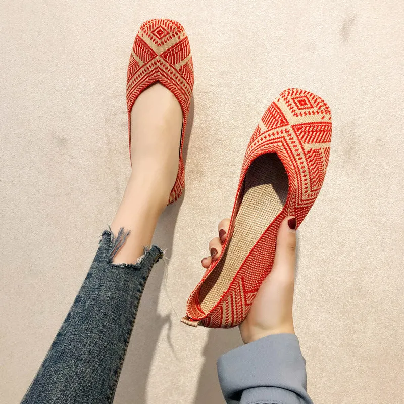 Women's Summer Knitted Breathable Soft Sole Woven Shoes