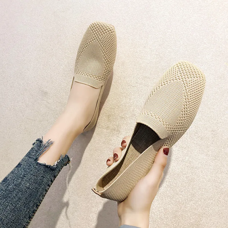 Women's Summer Knitted Breathable Soft Sole Woven Shoes