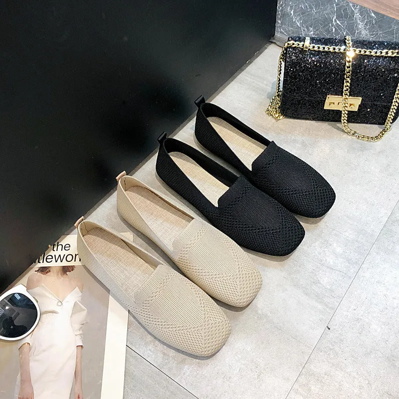 Women's Summer Knitted Breathable Soft Sole Woven Shoes