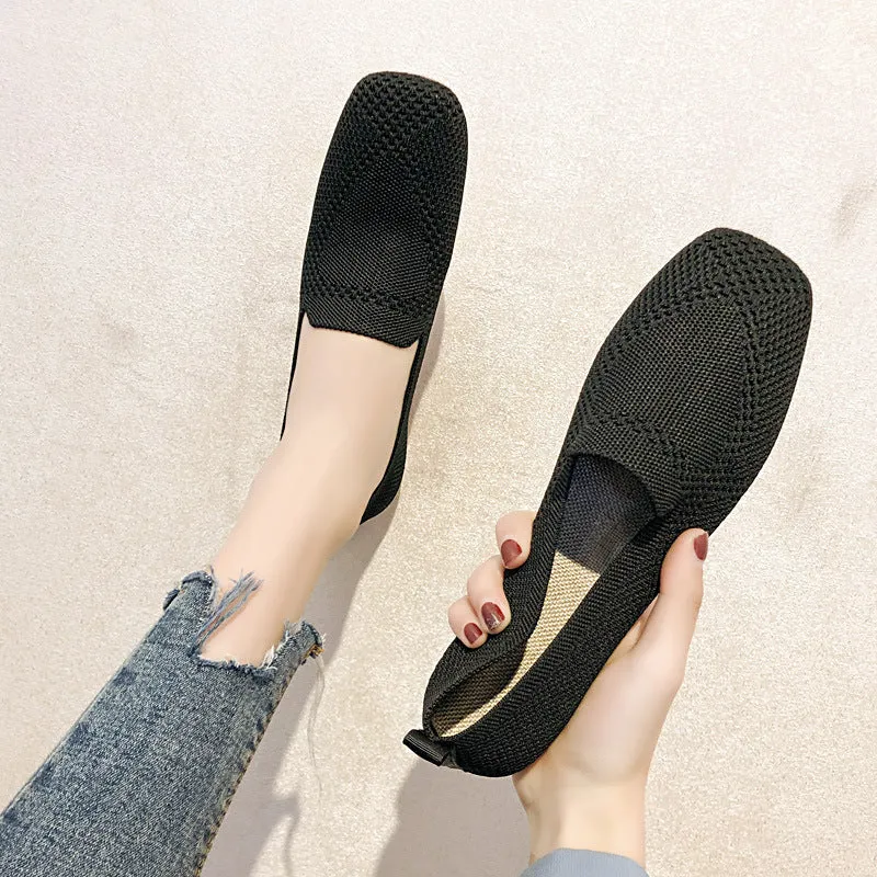Women's Summer Knitted Breathable Soft Sole Woven Shoes