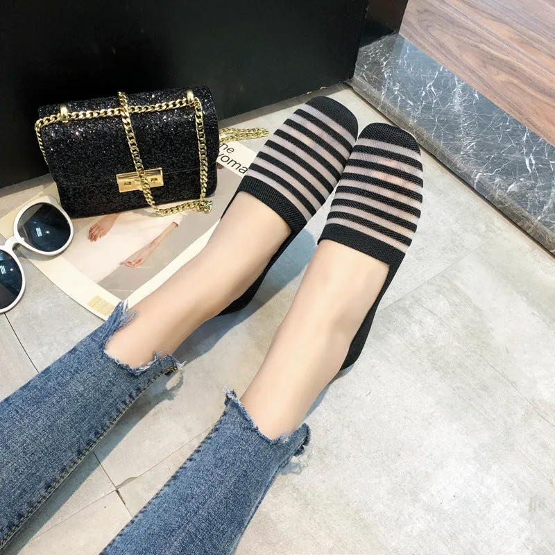 Women's Summer Knitted Breathable Soft Sole Woven Shoes